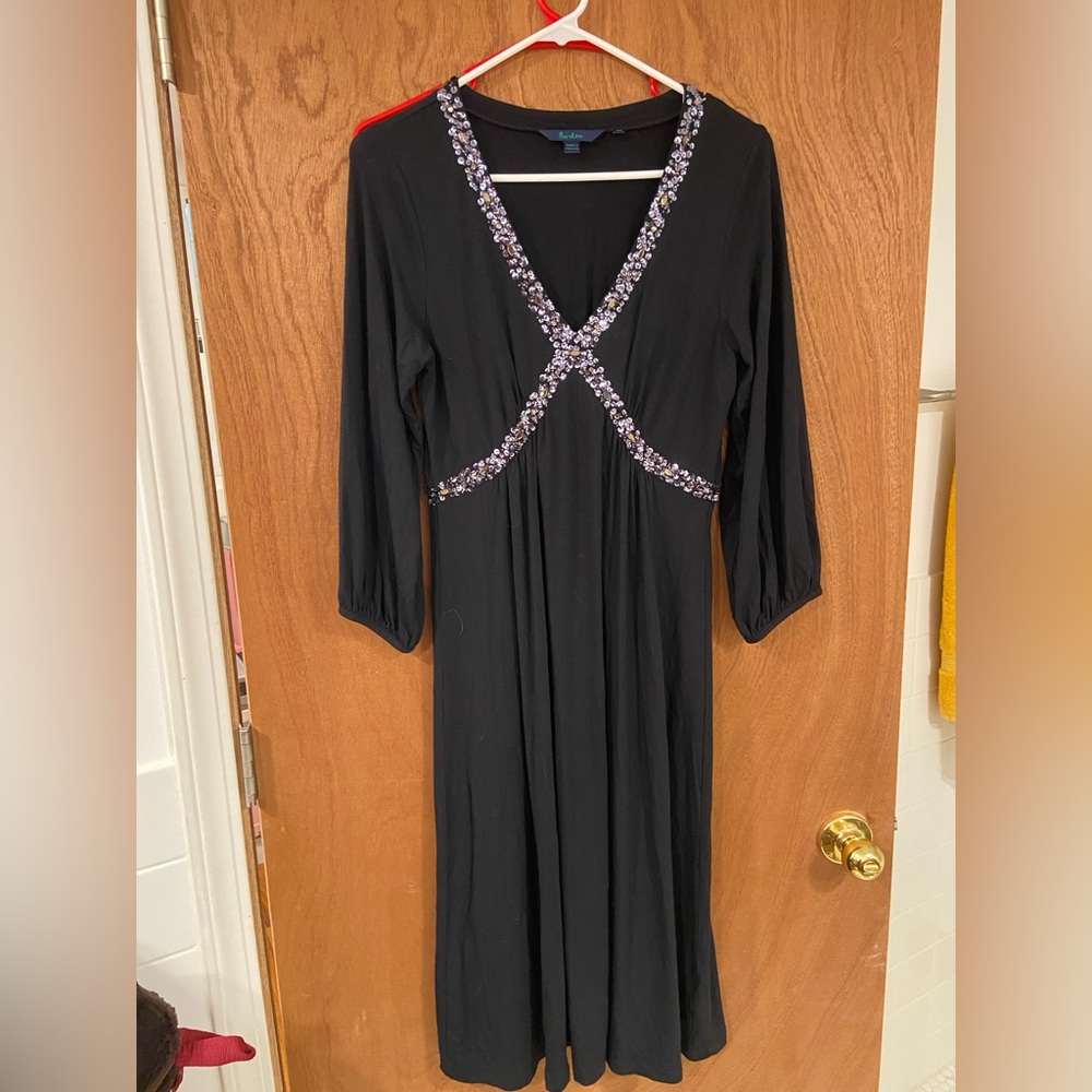 Boden sequin black dress size 10R
